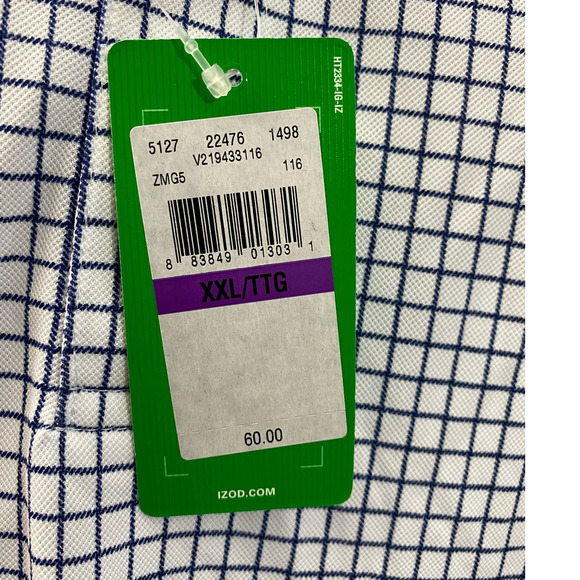 NWT IZOD Golf XXL Mens Polo Shirt White SwingFlex Stretch UPF15 Short Sleeve - Picture 11 of 11